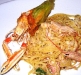 Assaggi di Teatro: spaghetti con Scampi, fiore di zucca e pecorino romano