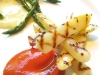 Assaggi di Teatro: Asparagi  bianchi e selvatici con salsa di peperone e citronette ai grani di mostarda