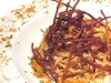 Assaggi di Teatro: pasta siciliana con mollica, scorfano di fondale e patate fritte