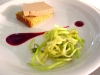           L'insalata di puntarelle romane fa da contorno al foie gras di Antonello Colonna all'Open